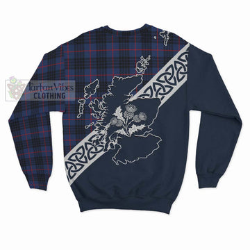 Morgan Tartan Sweatshirt Featuring Thistle and Scotland Map - Tartan Vibes Clothing