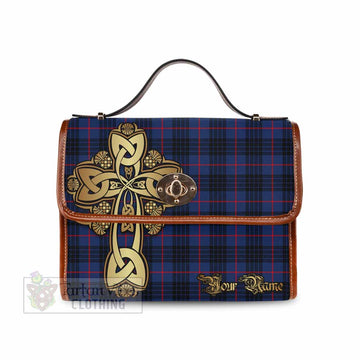 Tartan Vibes Clothing Morgan Tartan Waterproof Canvas Bag Golden Thistle Celtic Cross Style