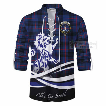 Morgan Tartan Ghillie Kilt Shirt with Alba Gu Brath Regal Lion Emblem - Tartan Vibes Clothing