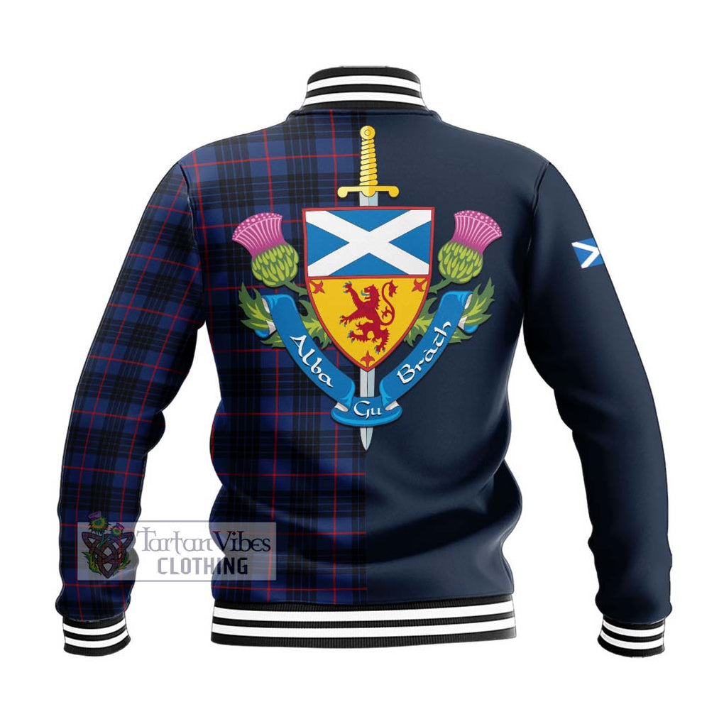 Morgan Tartan Baseball Jacket Alba with Scottish Lion Royal Arm Half Style - Tartan Vibes Clothing