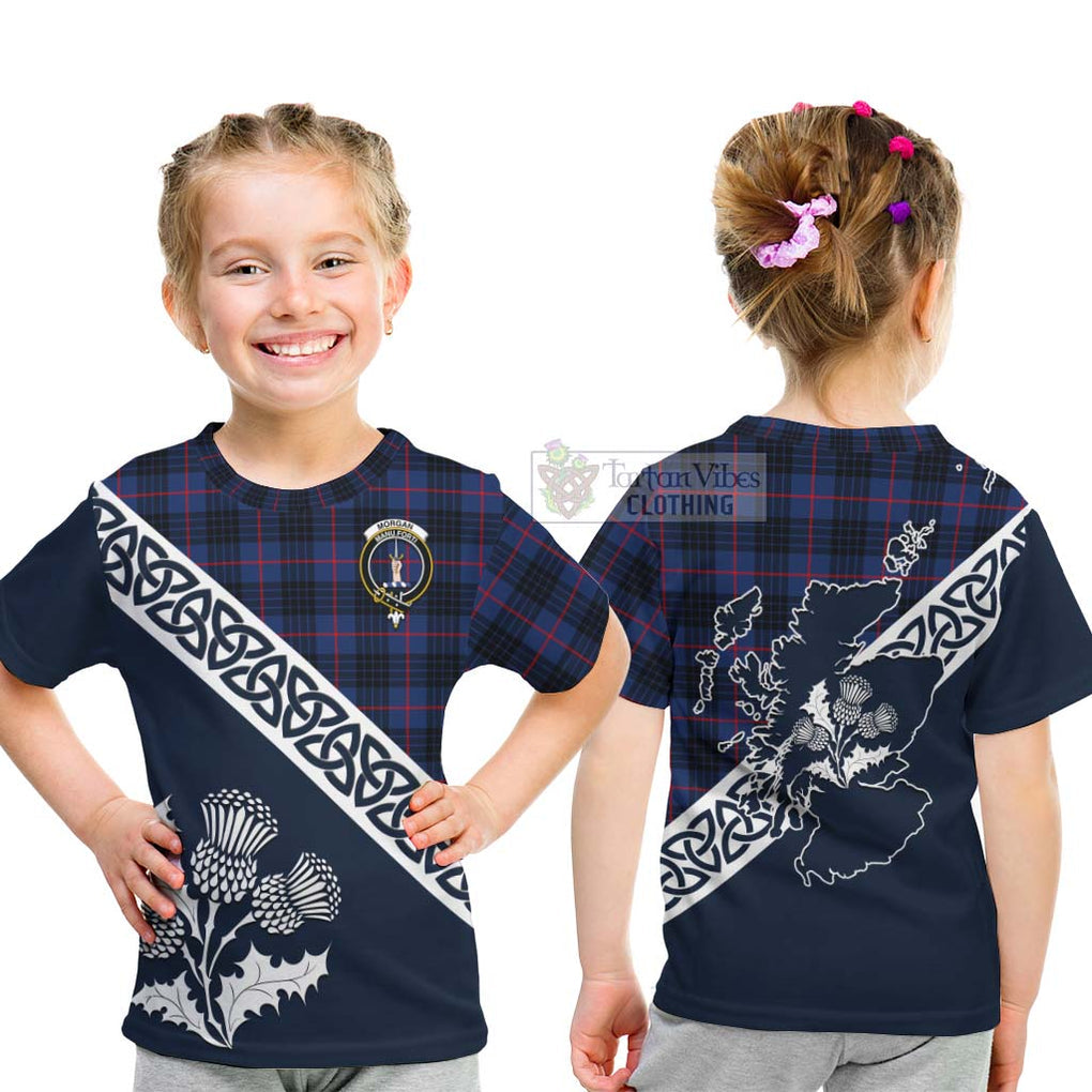 Morgan Tartan Kid T-Shirt Featuring Thistle and Scotland Map - Tartan Vibes Clothing