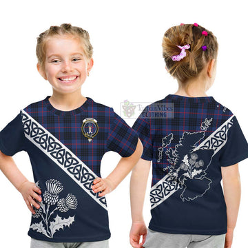 Morgan Tartan Kid T-Shirt Featuring Thistle and Scotland Map - Tartan Vibes Clothing