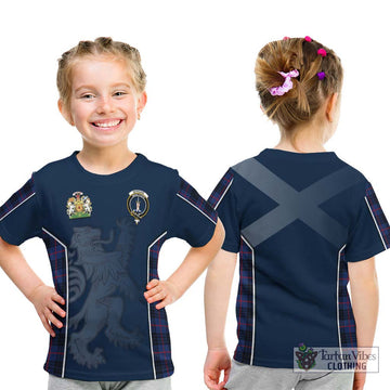 Morgan Tartan Kid T-Shirt with Family Crest and Lion Rampant Vibes Sport Style - Tartan Vibes Clothing