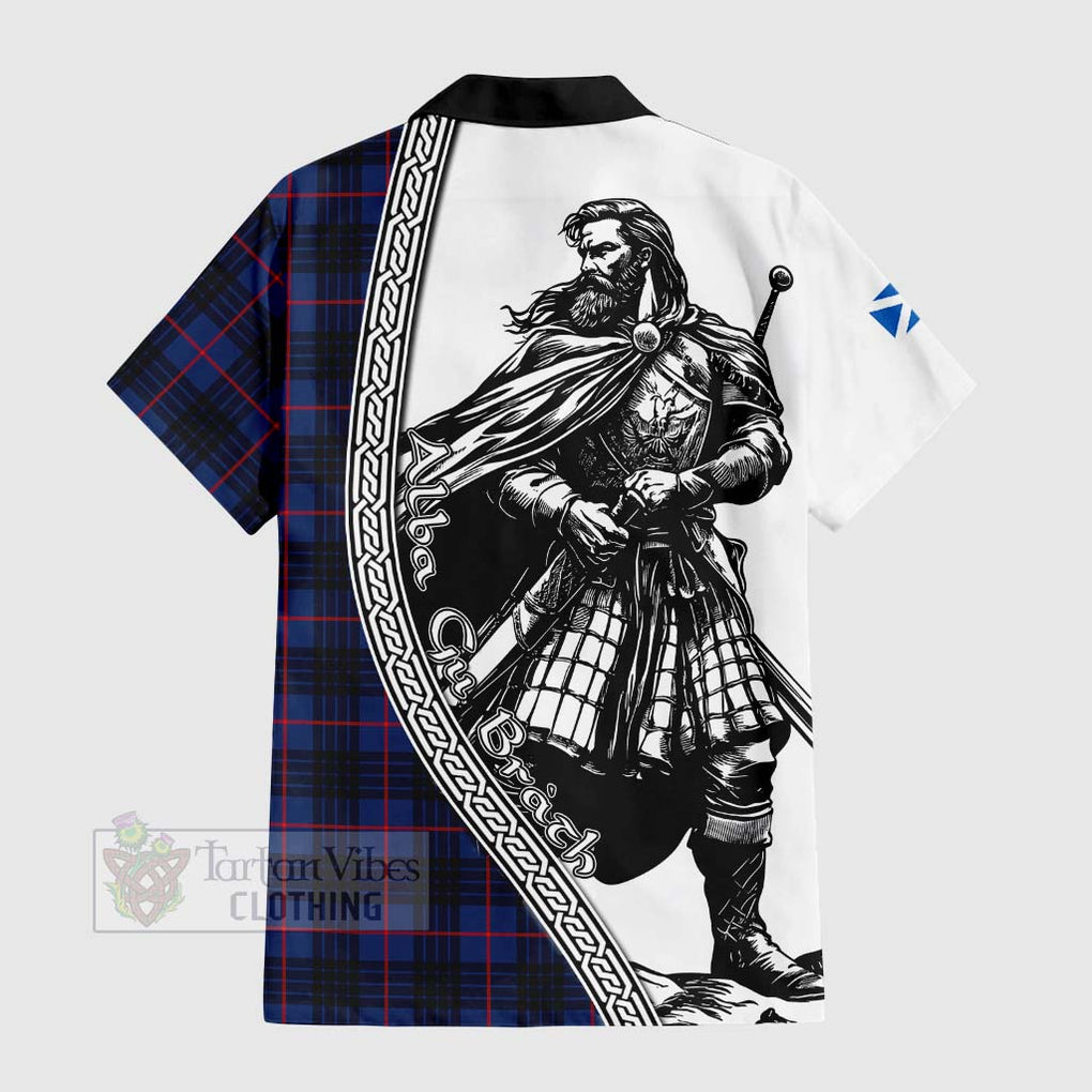Morgan Tartan Clan Crest Hawaiian Shirt with Highlander Warrior Celtic Style - Tartan Vibes Clothing