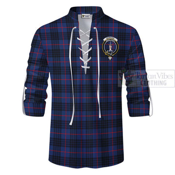 Morgan Tartan Ghillie Kilt Shirt with Family Crest Celtic Skull Style - Tartan Vibes Clothing