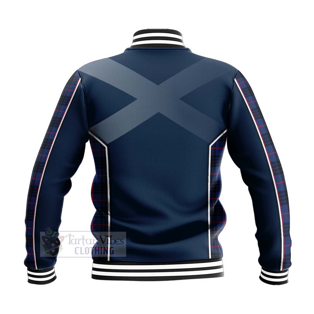 Morgan Tartan Baseball Jacket with Family Crest and Scottish Thistle Vibes Sport Style - Tartan Vibes Clothing