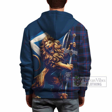 Morgan Tartan Family Crest Hoodie with Scottish Majestic Lion - Tartan Vibes Clothing