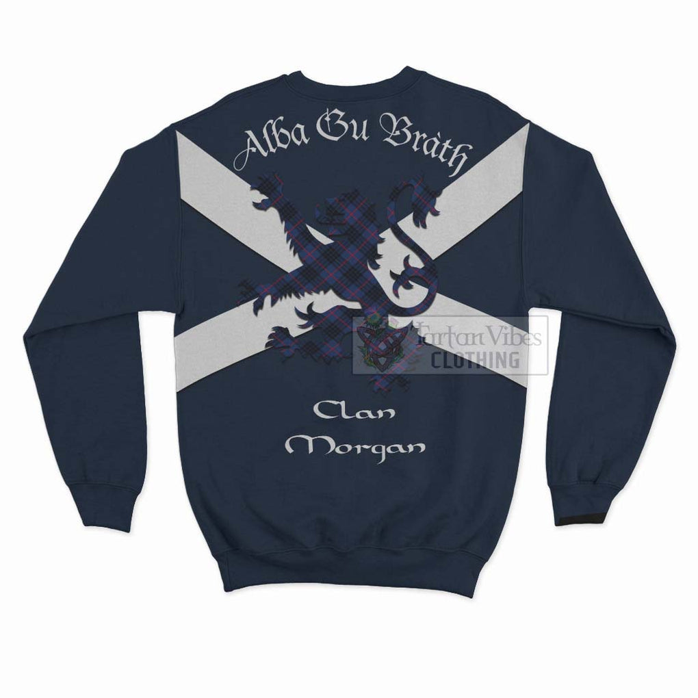 Morgan Tartan Lion Rampant Sweatshirt Proudly Display Your Heritage with Alba Gu Brath and Clan Name - Tartan Vibes Clothing