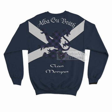Morgan Tartan Lion Rampant Sweatshirt Proudly Display Your Heritage with Alba Gu Brath and Clan Name - Tartan Vibes Clothing
