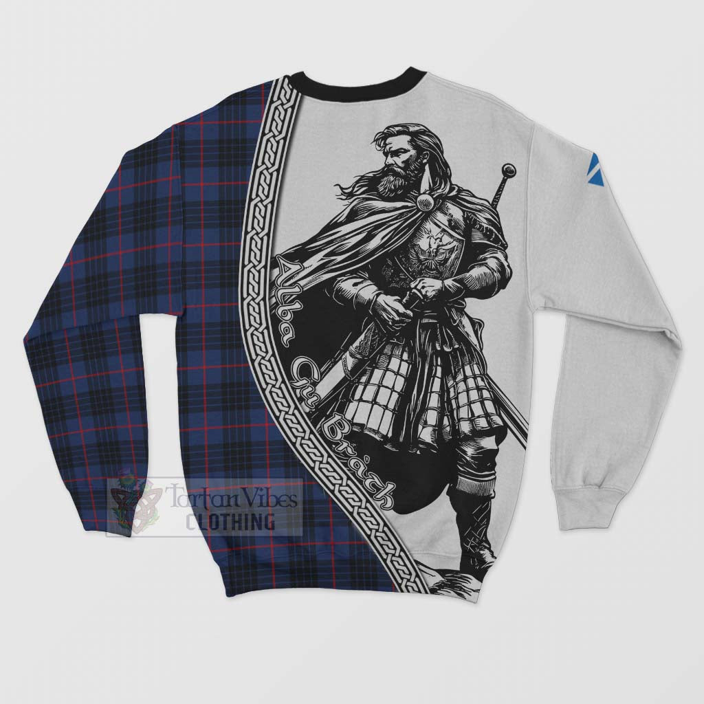 Morgan Tartan Clan Crest Sweatshirt with Highlander Warrior Celtic Style - Tartan Vibes Clothing