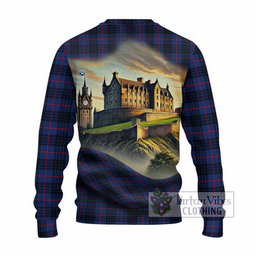 Morgan Tartan Family Crest Knitted Sweater with Scottish Ancient Castle Style - Tartan Vibes Clothing