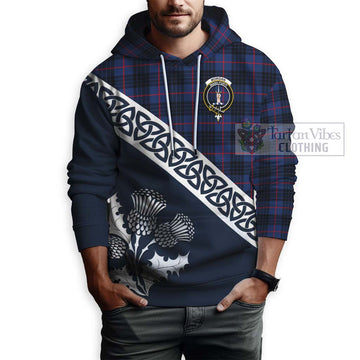 Morgan Tartan Hoodie Featuring Thistle and Scotland Map - Tartan Vibes Clothing