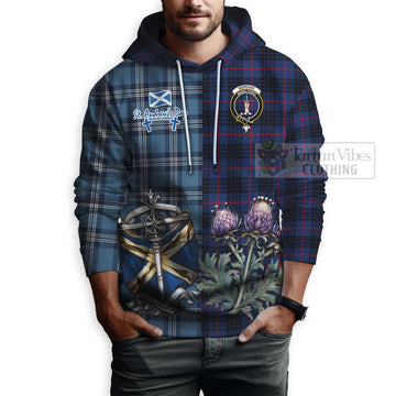 Morgan Tartan Hoodie Happy St. Andrew's Day Half Tartan Style - Tartan Vibes Clothing