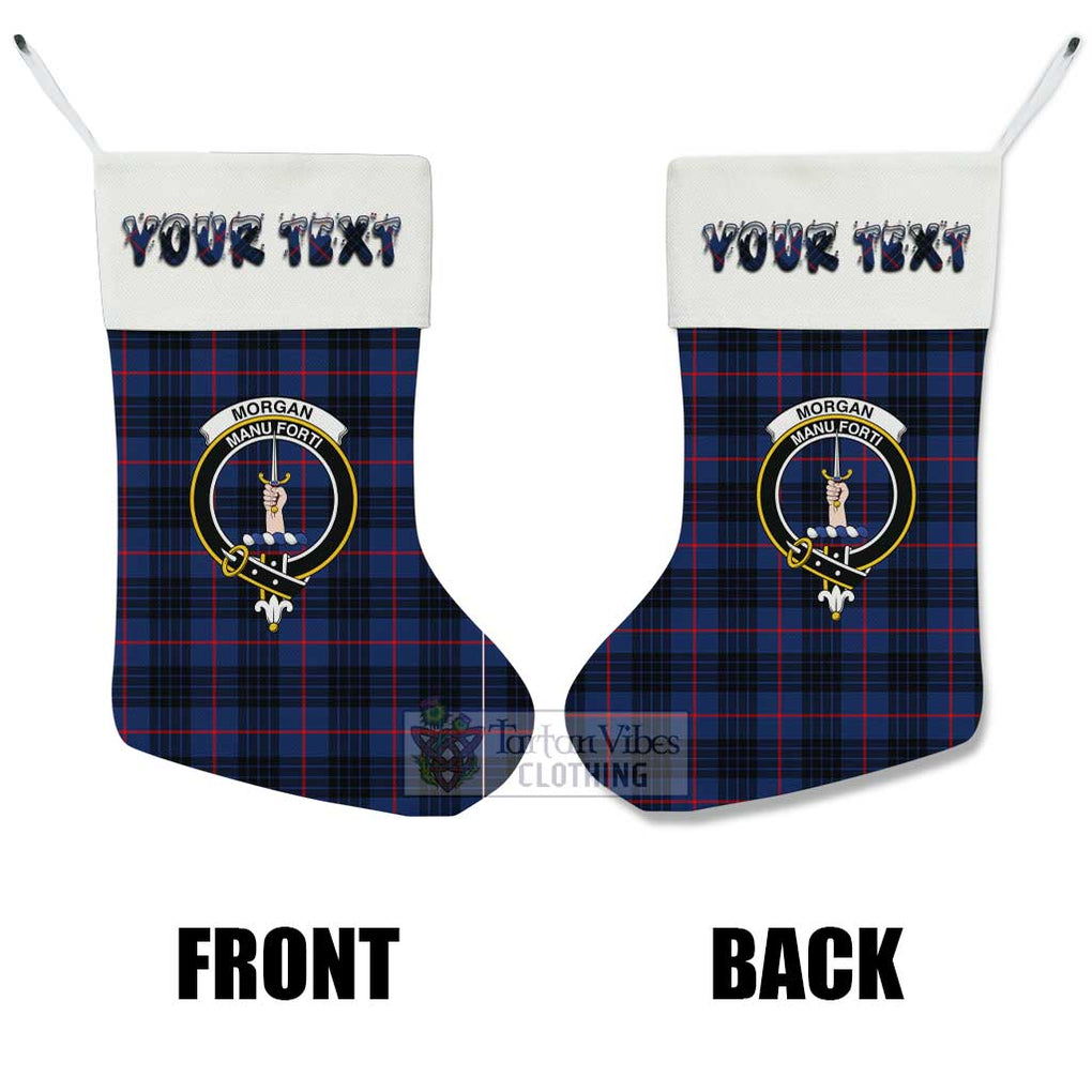 Morgan Tartan Family Crest Christmas Stocking with Personalized Text - Tartan Vibes Clothing
