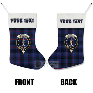 Morgan Tartan Family Crest Christmas Stocking with Personalized Text - Tartan Vibes Clothing