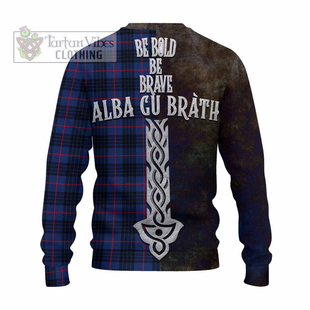 Tartan Vibes Clothing Morgan Tartan Family Crest Knitted Sweater Alba Gu Brath Be Brave Lion Ancient Style