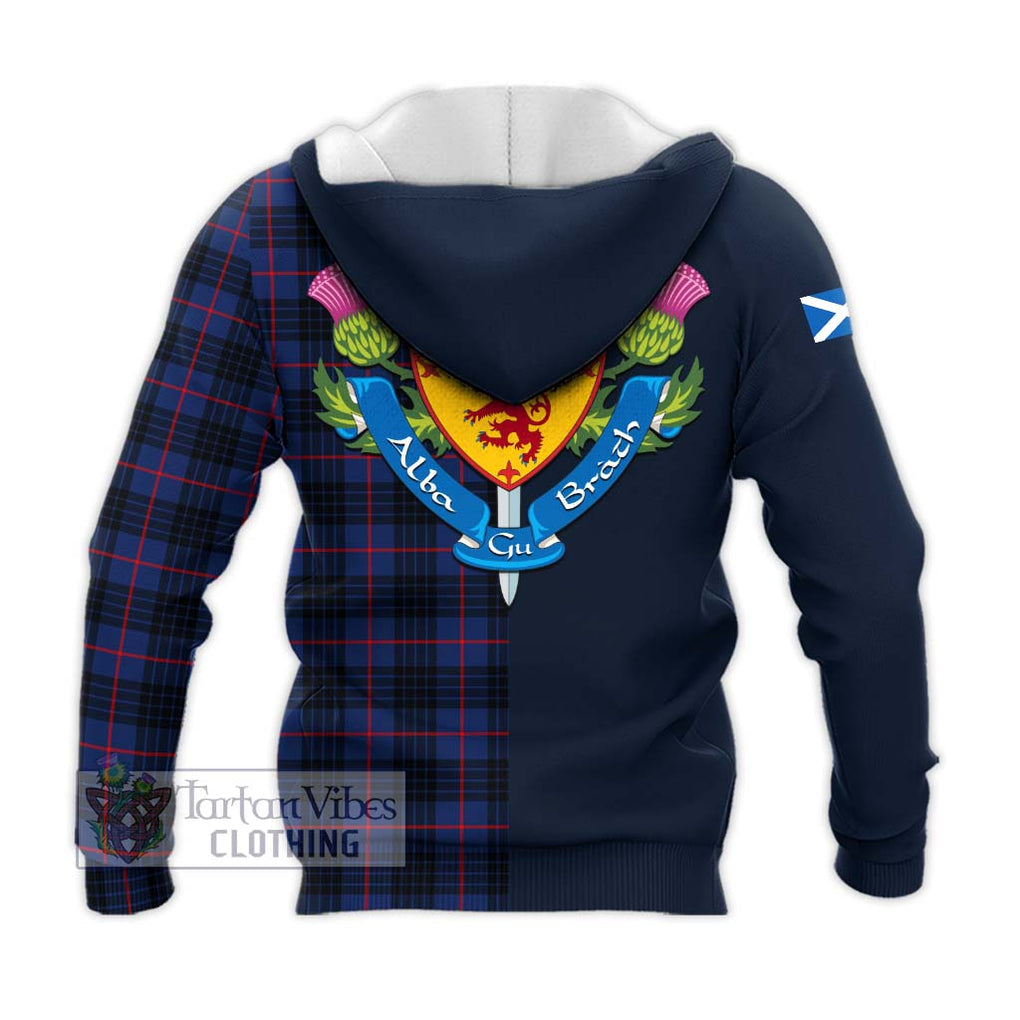 Morgan Tartan Knitted Hoodie Alba with Scottish Lion Royal Arm Half Style - Tartan Vibes Clothing