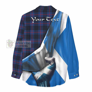 Morgan Tartan Women's Casual Shirt with Family Crest Scotland Patriotic Style - Tartan Vibes Clothing