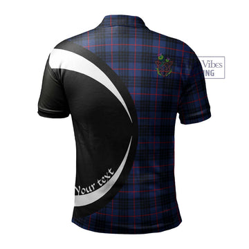 Morgan Tartan Men's Polo Shirt with Family Crest Circle Style