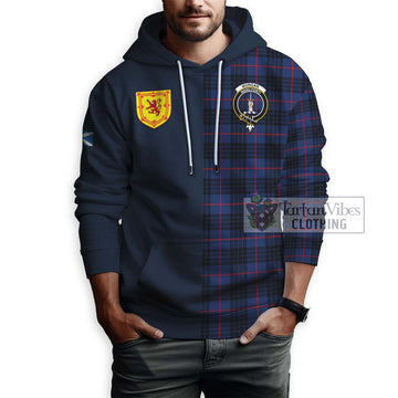 Morgan Tartan Hoodie Alba with Scottish Lion Royal Arm Half Style - Tartan Vibes Clothing