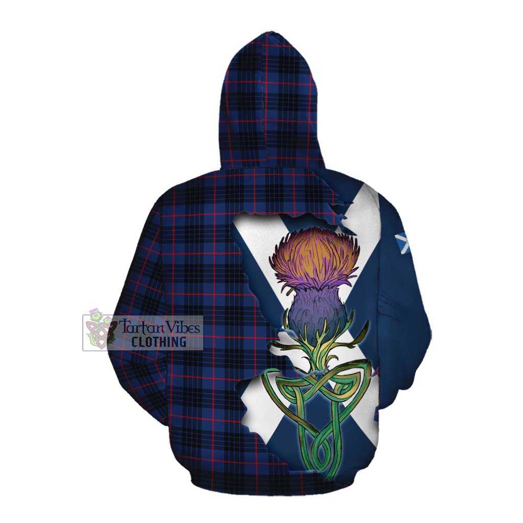 Morgan Tartan Family Crest Cotton Hoodie Scottish Thistle Celtic Inspired Pullover Hoodie - Tartan Vibes Clothing