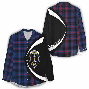 Morgan Tartan Women's Casual Shirt with Family Crest Circle Style - Tartan Vibes Clothing