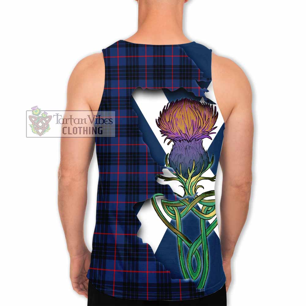 Tartan Vibes Clothing Morgan Tartan Family Crest Men's Tank Top Scottish Thistle Celtic Inspired