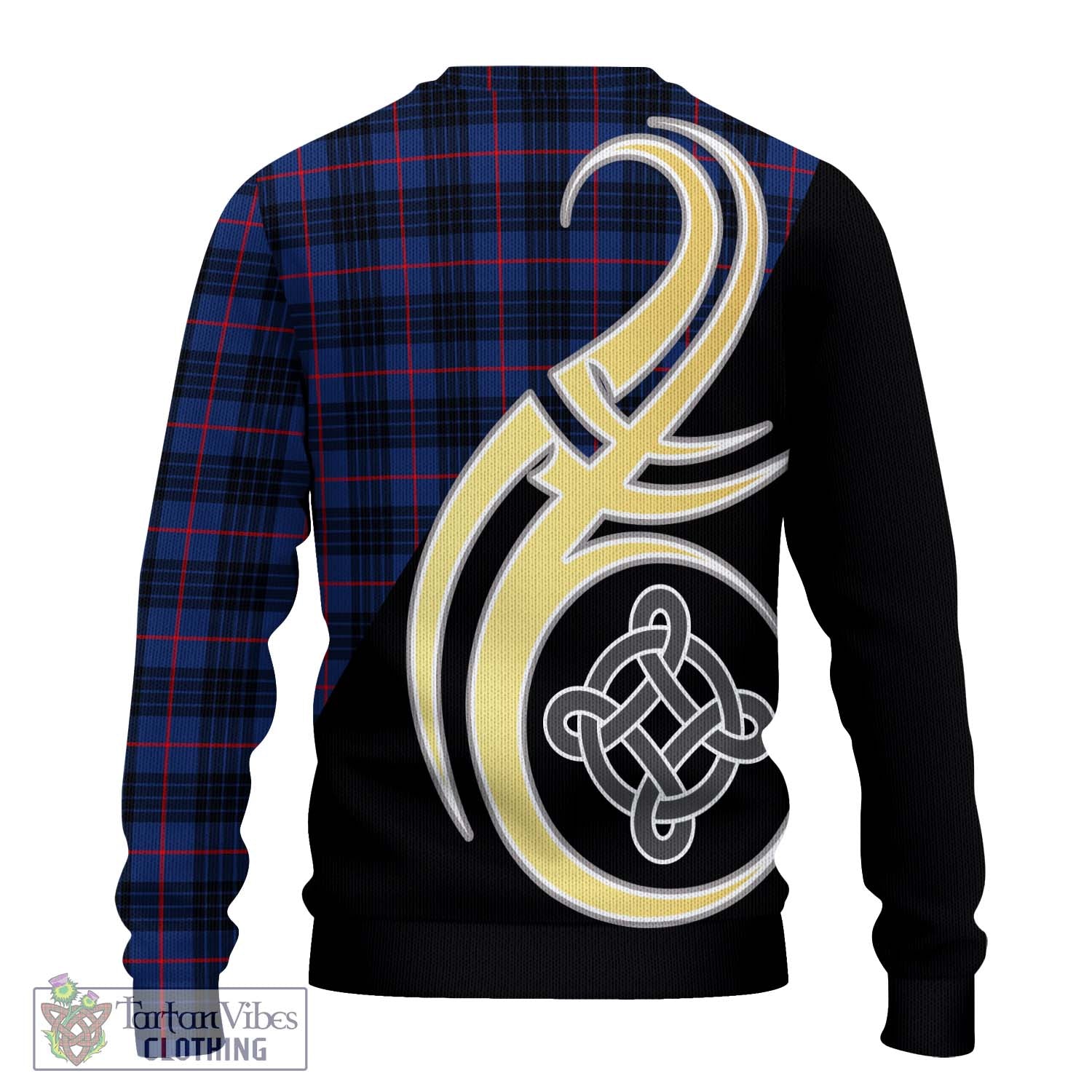Morgan Tartan Knitted Sweater with Family Crest and Celtic Symbol Style - Tartan Vibes Clothing