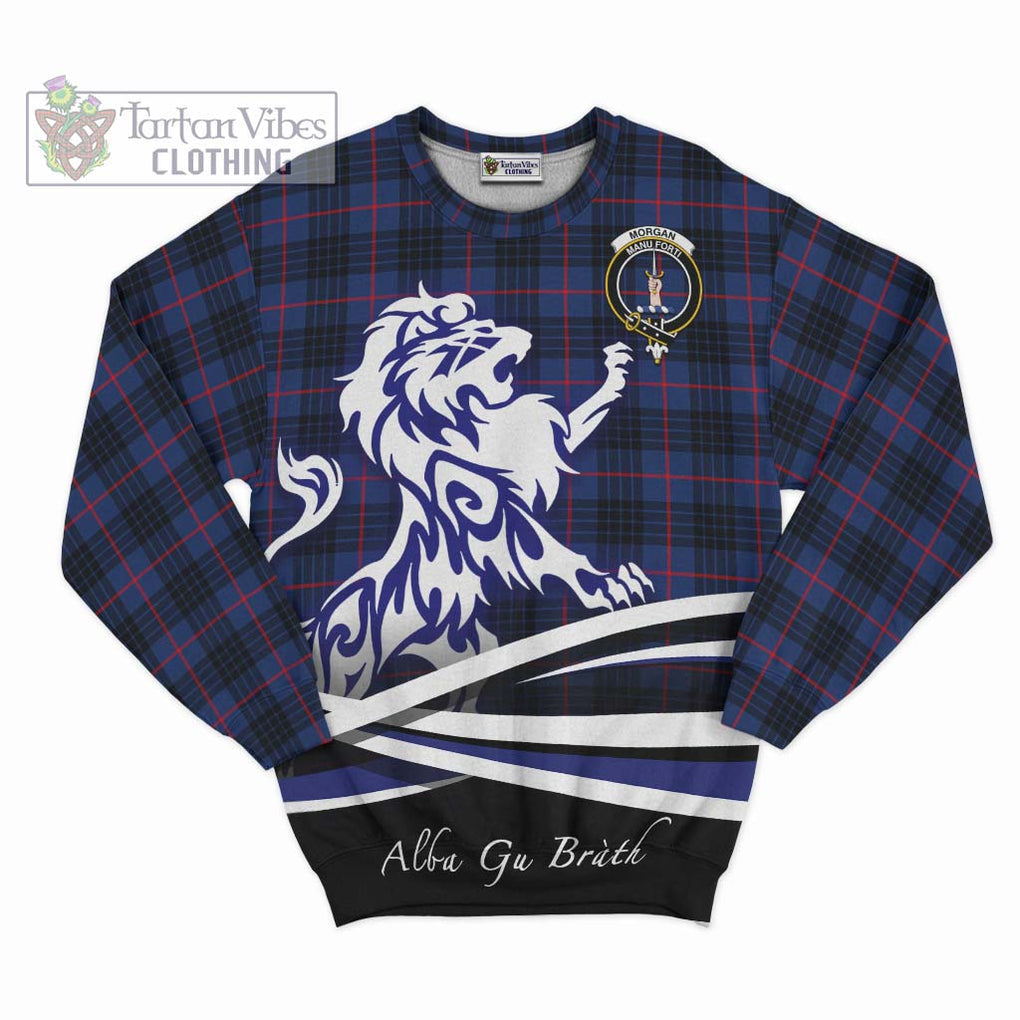 Morgan Tartan Sweatshirt with Alba Gu Brath Regal Lion Emblem - Tartan Vibes Clothing
