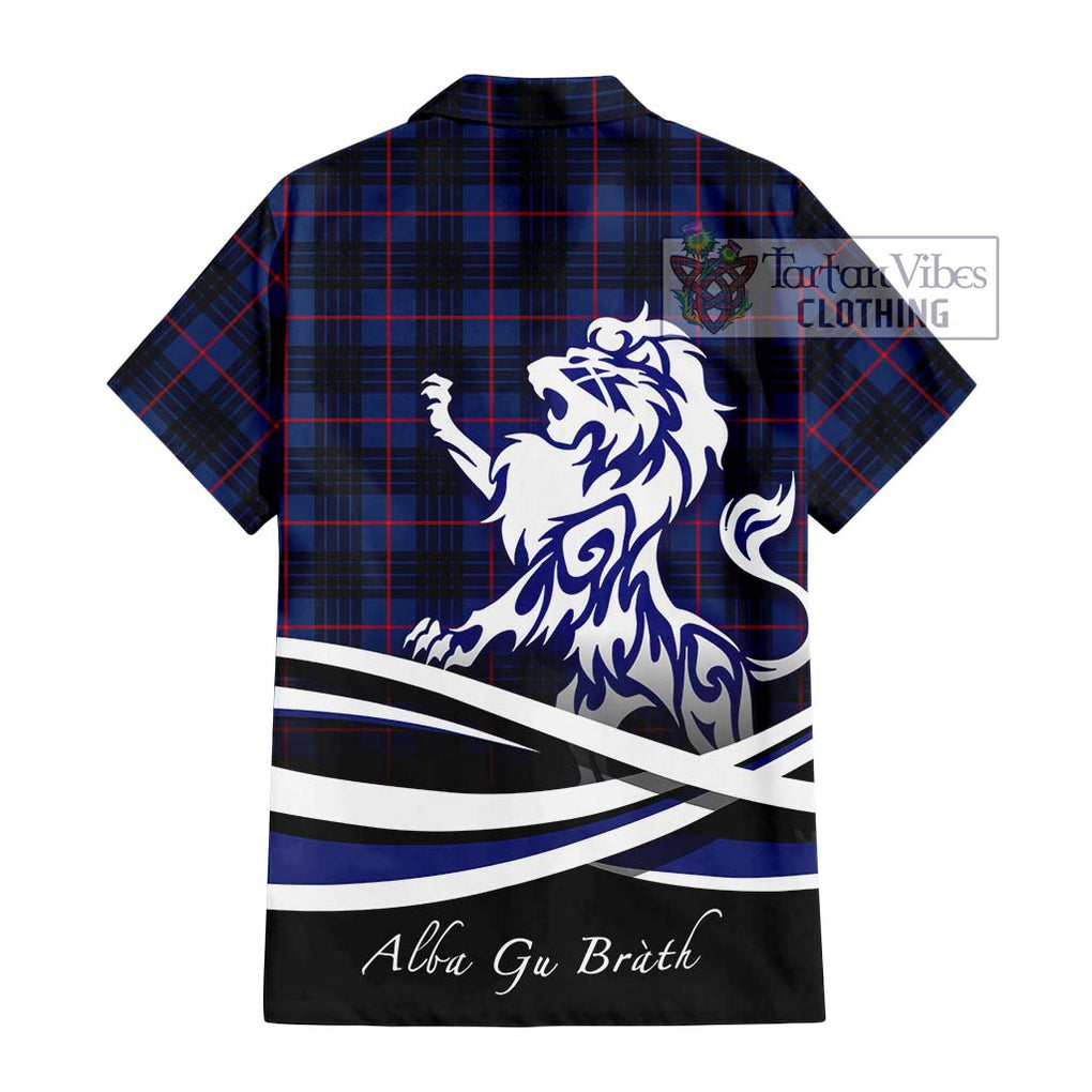 Morgan Tartan Hawaiian Shirt with Alba Gu Brath Regal Lion Emblem - Tartan Vibes Clothing