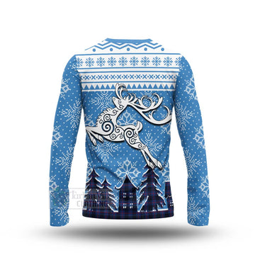 Morgan Clan Christmas Long Sleeve T-Shirt Celtic Reindeer Style - Tartan Vibes Clothing