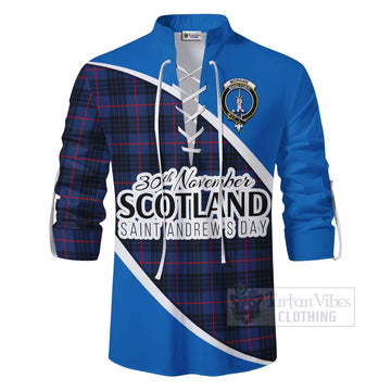 Morgan Family Crest Tartan Ghillie Kilt Shirt Celebrate Saint Andrew's Day in Style - Tartan Vibes Clothing