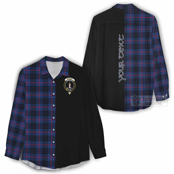 Morgan Tartan Women's Casual Shirt with Family Crest and Half Of Me Style - Tartan Vibes Clothing