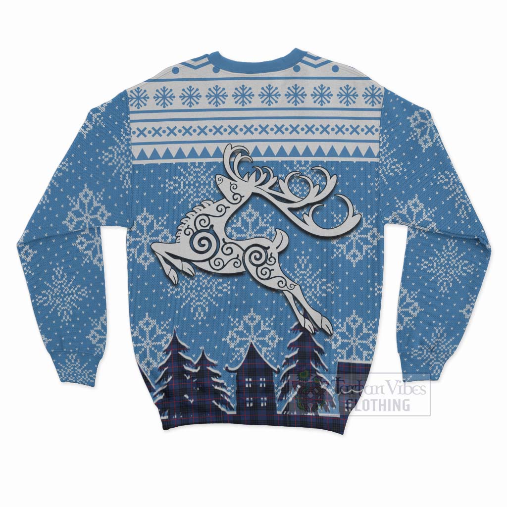 Morgan Clan Christmas Sweatshirt Celtic Reindeer Style - Tartan Vibes Clothing