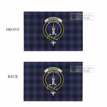 Tartan Vibes Clothing Morgan Tartan House Flag with Family Crest