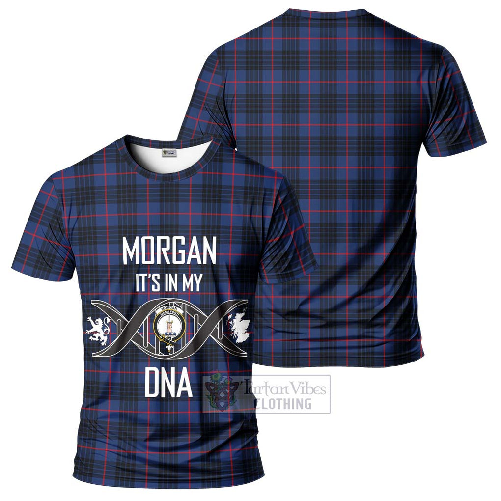 Morgan Tartan T-Shirt with Family Crest DNA In Me Style - Tartan Vibes Clothing