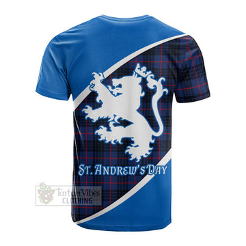 Morgan Family Crest Tartan Cotton T-shirt Celebrate Saint Andrew's Day in Style Men's Shirt - Tartan Vibes Clothing