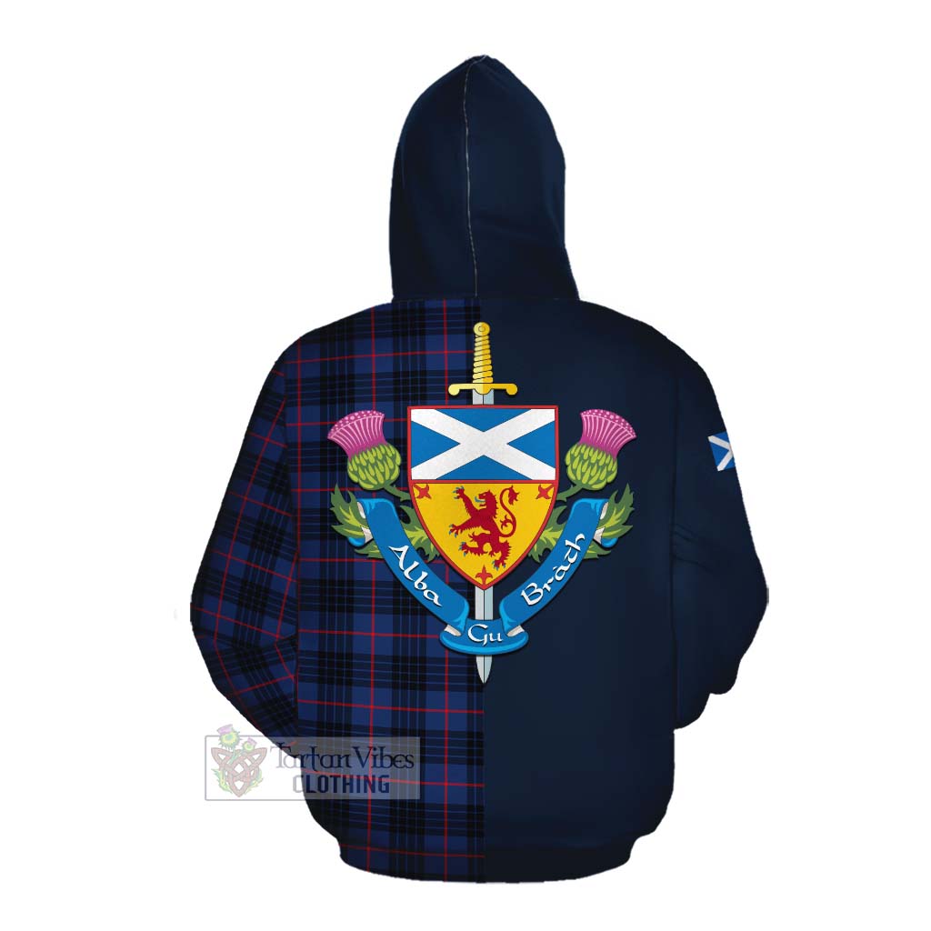 Morgan Tartan Cotton Hoodie Alba with Scottish Lion Royal Arm Half Style Pullover Hoodie - Tartan Vibes Clothing