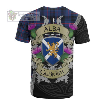 Morgan Tartan Family Crest Cotton T-shirt Lion Rampant Royal Thistle Shield Celtic Inspired - Tartan Vibes Clothing