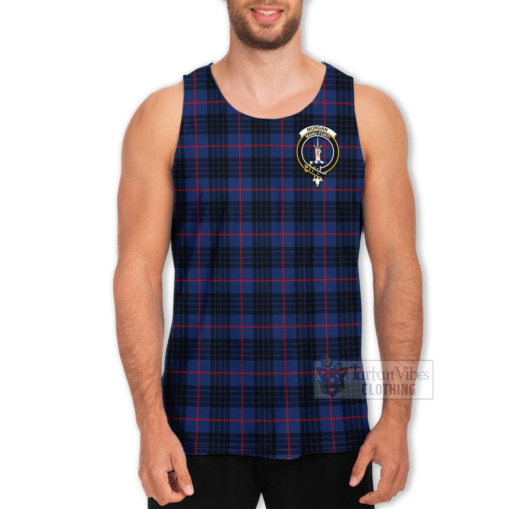 Morgan Tartan Men's Tank Top with Family Crest Celtic Skull Style - Tartan Vibes Clothing