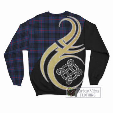 Morgan Tartan Sweatshirt with Family Crest and Celtic Symbol Style
