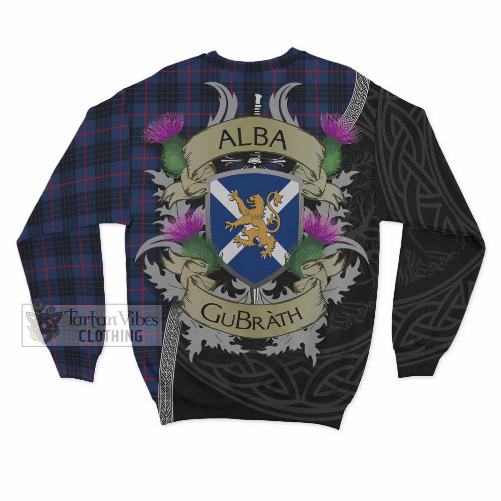 Morgan Tartan Family Crest Sweatshirt Lion Rampant Royal Thistle Shield Celtic Inspired - Tartan Vibes Clothing