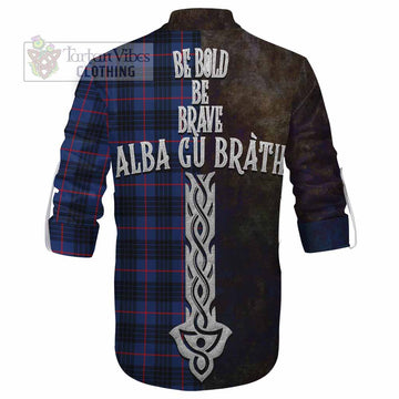 Morgan Tartan Family Crest Ghillie Kilt Shirt Alba Gu Brath Be Brave Lion Ancient Style