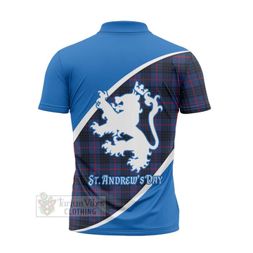 Morgan Family Crest Tartan Zipper Polo Shirt Celebrate Saint Andrew's Day in Style - Tartan Vibes Clothing