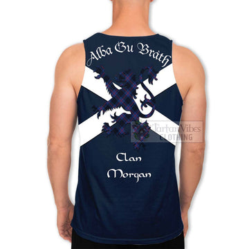 Morgan Tartan Lion Rampant Men's Tank Top Proudly Display Your Heritage with Alba Gu Brath and Clan Name - Tartan Vibes Clothing