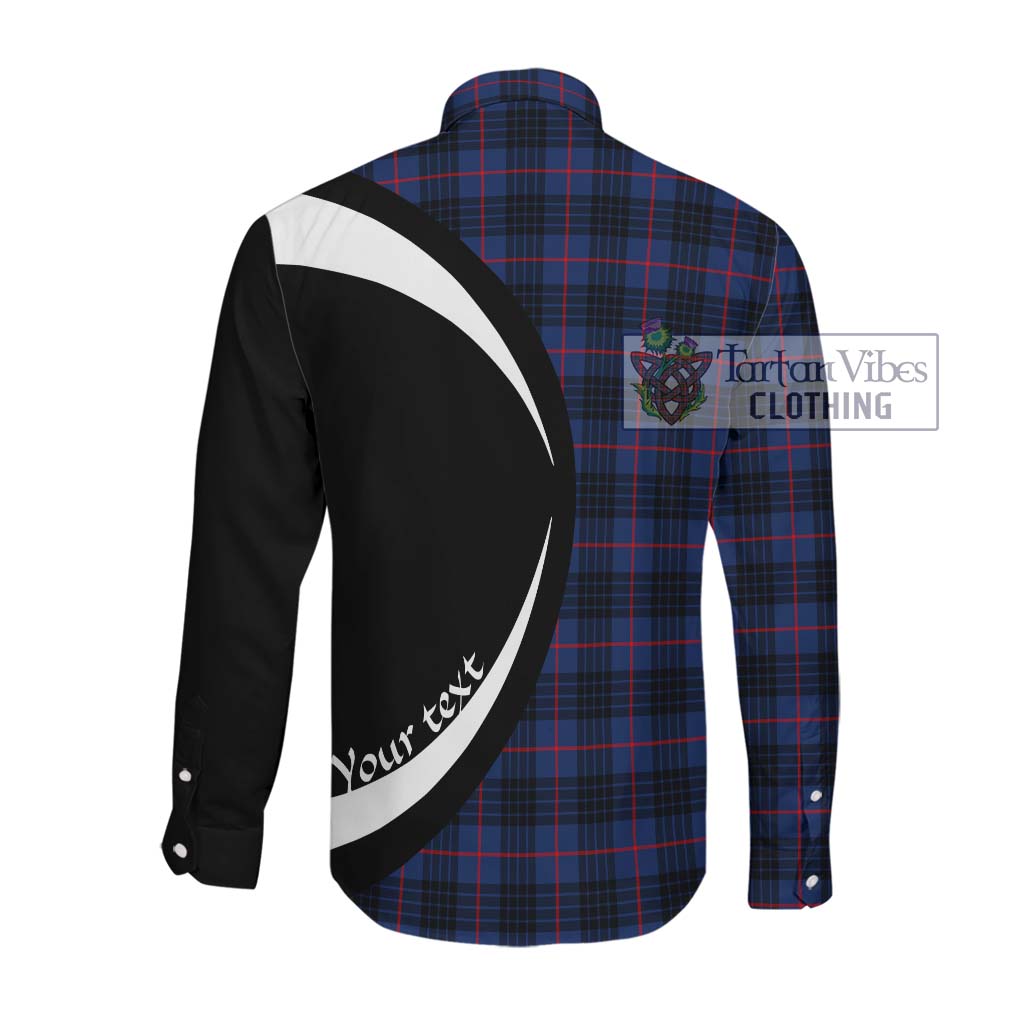 Morgan Tartan Long Sleeve Button Up with Family Crest Circle Style Men's Shirt - Tartan Vibes Clothing