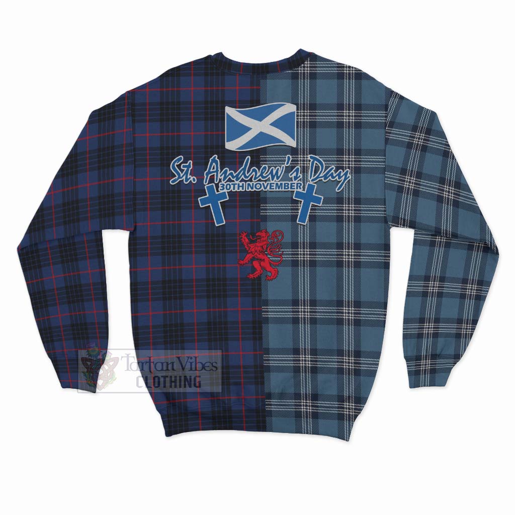 Morgan Tartan Sweatshirt Happy St. Andrew's Day Half Tartan Style - Tartan Vibes Clothing