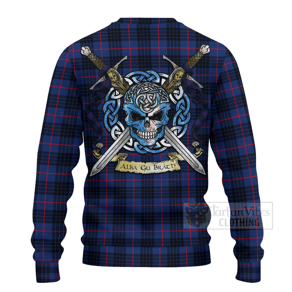 Morgan Tartan Ugly Sweater with Family Crest Celtic Skull Style - Tartan Vibes Clothing