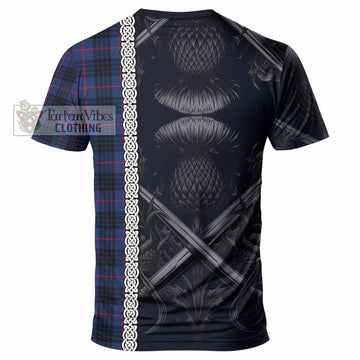 Morgan Tartan T-Shirt with Family Crest Cross Sword Thistle Celtic Vibes - Tartan Vibes Clothing