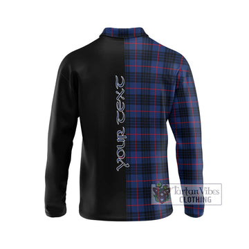 Morgan Tartan Long Sleeve Polo Shirt with Family Crest and Half Of Me Style - Tartan Vibes Clothing